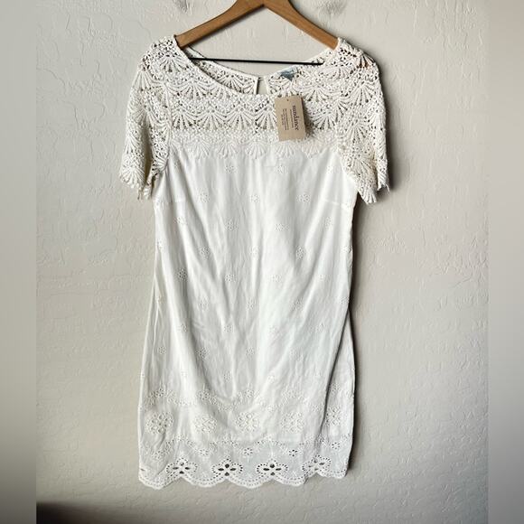 Sundance cotton lace eyelet shift dress NWT - Picture 3 of 10